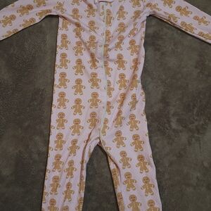 Gingerbread Pattern Kids Footie Pajama